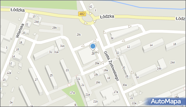 Zduńska Wola, Getta Żydowskiego, 29, mapa Zduńska Wola