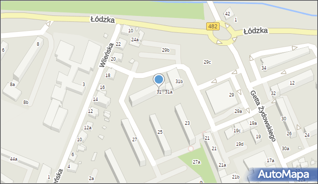 Zduńska Wola, Getta Żydowskiego, 31, mapa Zduńska Wola