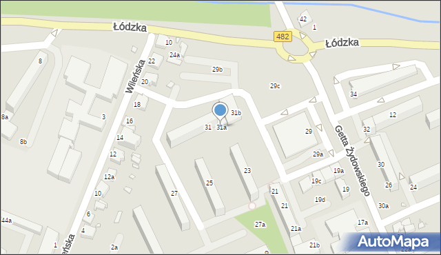 Zduńska Wola, Getta Żydowskiego, 31a, mapa Zduńska Wola