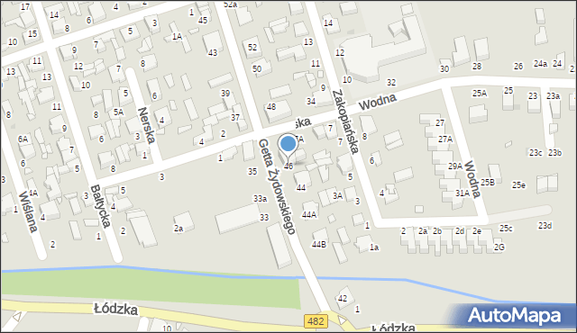 Zduńska Wola, Getta Żydowskiego, 46, mapa Zduńska Wola