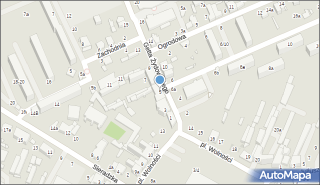 Zduńska Wola, Getta Żydowskiego, 5, mapa Zduńska Wola