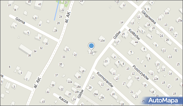 Bielsko-Biała, Gilów, 12, mapa Bielsko-Białej