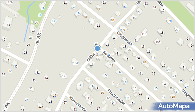 Bielsko-Biała, Gilów, 15, mapa Bielsko-Białej
