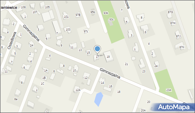 Bieniewice, Gimnazjalna, 17, mapa Bieniewice