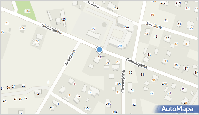 Bieniewice, Gimnazjalna, 24, mapa Bieniewice