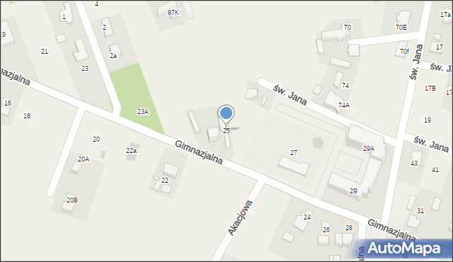 Bieniewice, Gimnazjalna, 25, mapa Bieniewice