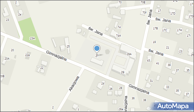 Bieniewice, Gimnazjalna, 27, mapa Bieniewice