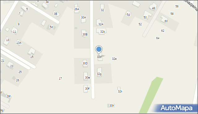 Bieniewice, Gimnazjalna, 32d, mapa Bieniewice