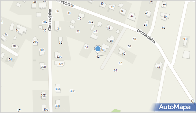 Bieniewice, Gimnazjalna, 52, mapa Bieniewice