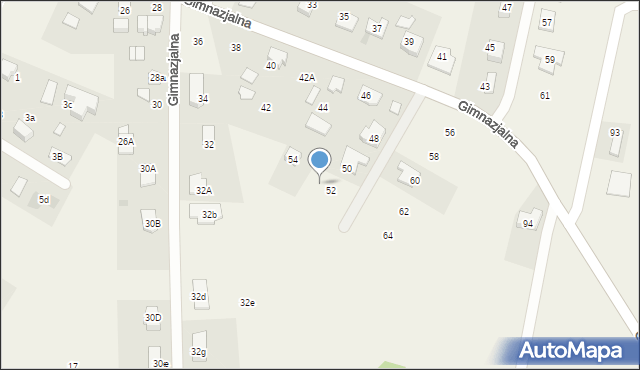 Bieniewice, Gimnazjalna, 52b, mapa Bieniewice