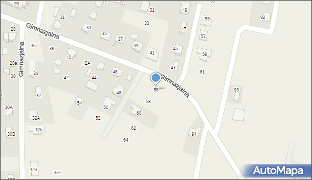 Bieniewice, Gimnazjalna, 56, mapa Bieniewice