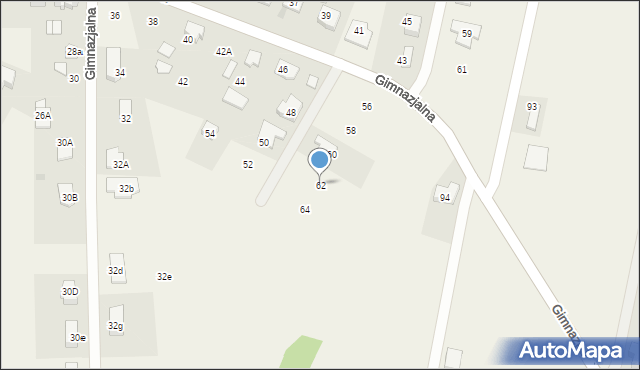 Bieniewice, Gimnazjalna, 62, mapa Bieniewice