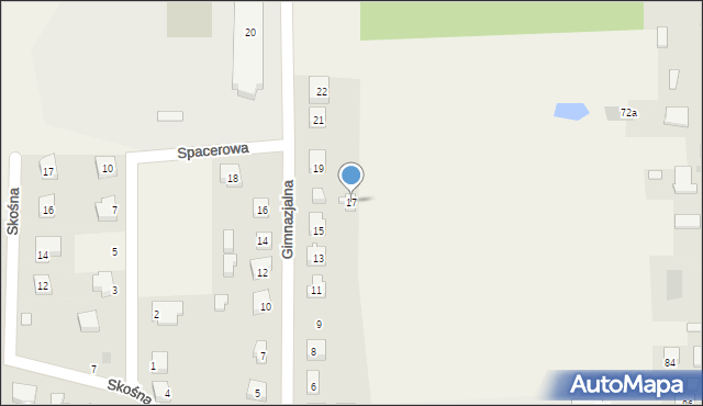 Bobowo, Gimnazjalna, 17, mapa Bobowo