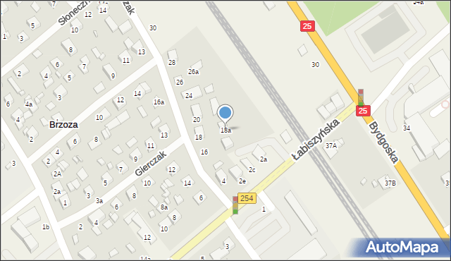 Brzoza, Gierczak Emilii, 18a, mapa Brzoza