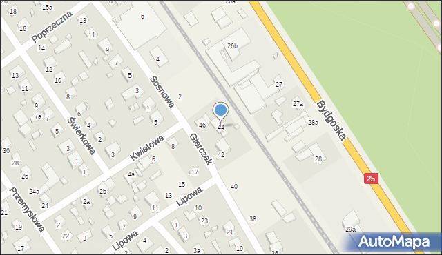 Brzoza, Gierczak Emilii, 44, mapa Brzoza