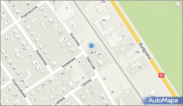 Brzoza, Gierczak Emilii, 46, mapa Brzoza