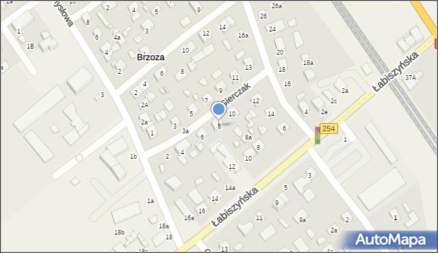 Brzoza, Gierczak Emilii, 8, mapa Brzoza