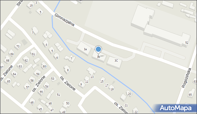 Budzyń, Gimnazjalna, 3b, mapa Budzyń