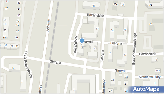 Bydgoszcz, Gieryna Narcyza, 6, mapa Bydgoszczy