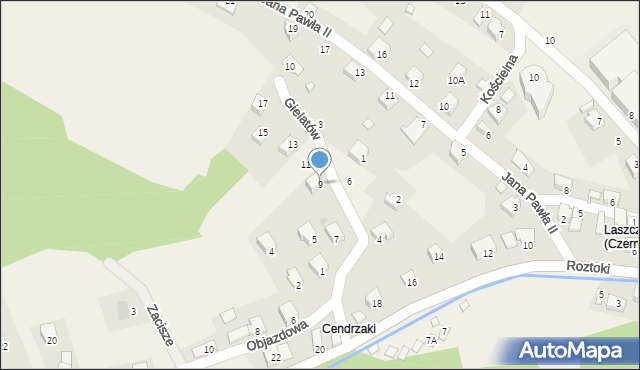 Czernichów, Gielatów, 9, mapa Czernichów