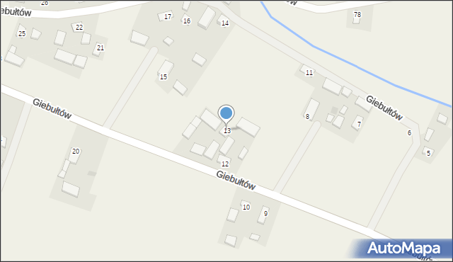 Giebułtów, Giebułtów, 13, mapa Giebułtów