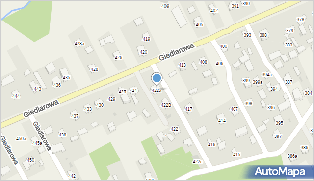 Giedlarowa, Giedlarowa, 422a, mapa Giedlarowa