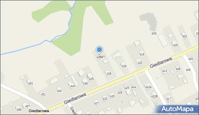 Giedlarowa, Giedlarowa, 428a, mapa Giedlarowa