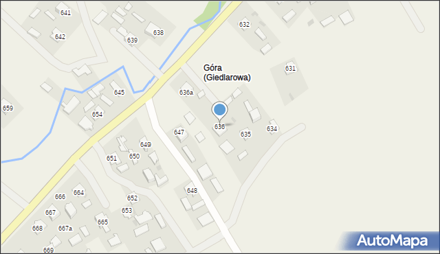 Giedlarowa, Giedlarowa, 636, mapa Giedlarowa