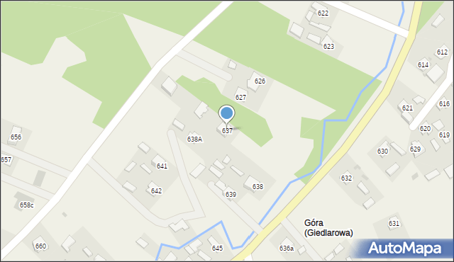 Giedlarowa, Giedlarowa, 637, mapa Giedlarowa