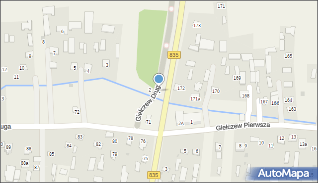 Giełczew Druga, Giełczew Druga, 1, mapa Giełczew Druga