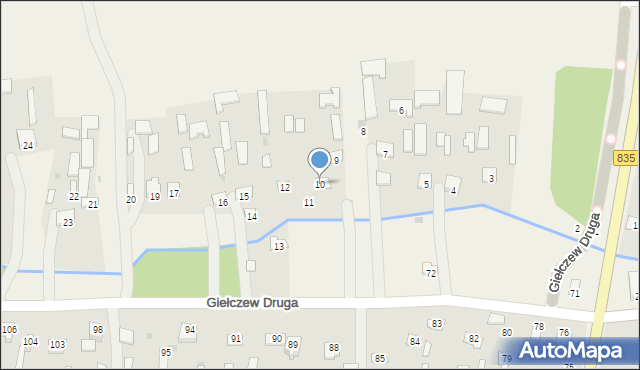 Giełczew Druga, Giełczew Druga, 10, mapa Giełczew Druga