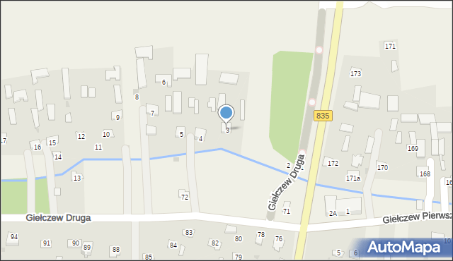 Giełczew Druga, Giełczew Druga, 3, mapa Giełczew Druga