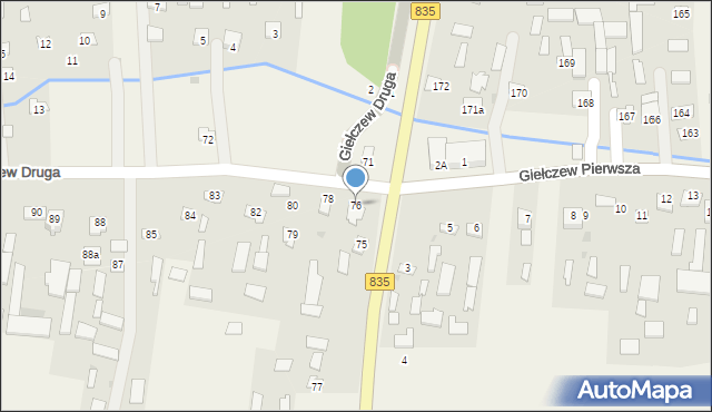 Giełczew Druga, Giełczew Druga, 76, mapa Giełczew Druga