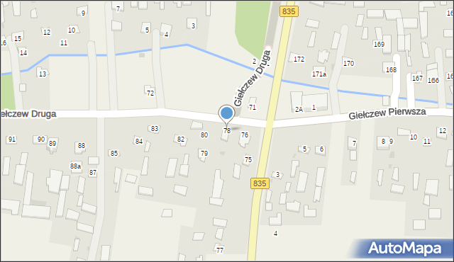 Giełczew Druga, Giełczew Druga, 78, mapa Giełczew Druga