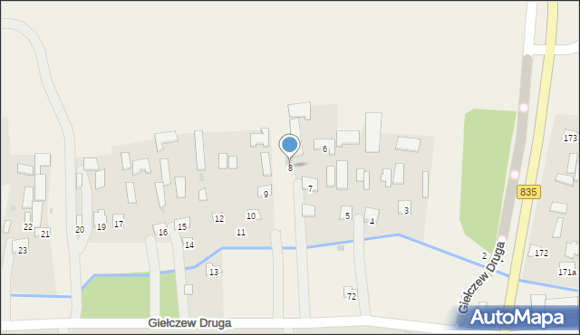 Giełczew Druga, Giełczew Druga, 8, mapa Giełczew Druga