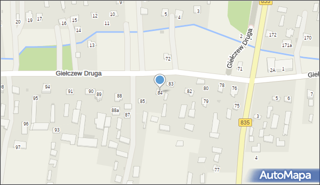 Giełczew Druga, Giełczew Druga, 84, mapa Giełczew Druga