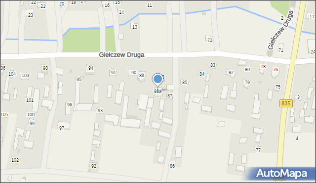 Giełczew Druga, Giełczew Druga, 88a, mapa Giełczew Druga