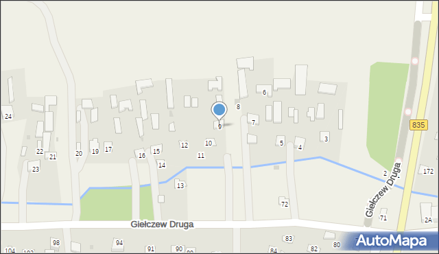 Giełczew Druga, Giełczew Druga, 9, mapa Giełczew Druga