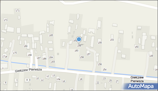 Giełczew Pierwsza, Giełczew Pierwsza, 159, mapa Giełczew Pierwsza