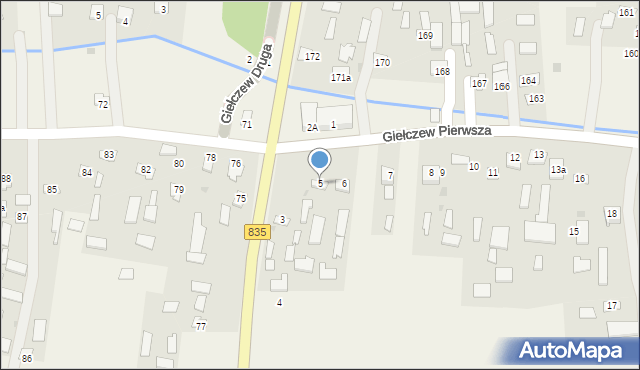 Giełczew Pierwsza, Giełczew Pierwsza, 5, mapa Giełczew Pierwsza