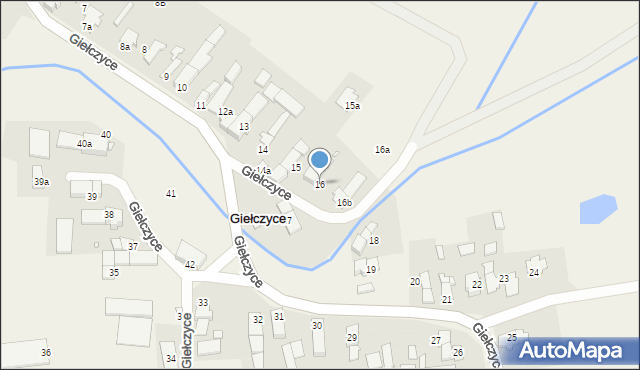 Giełczyce, Giełczyce, 16, mapa Giełczyce