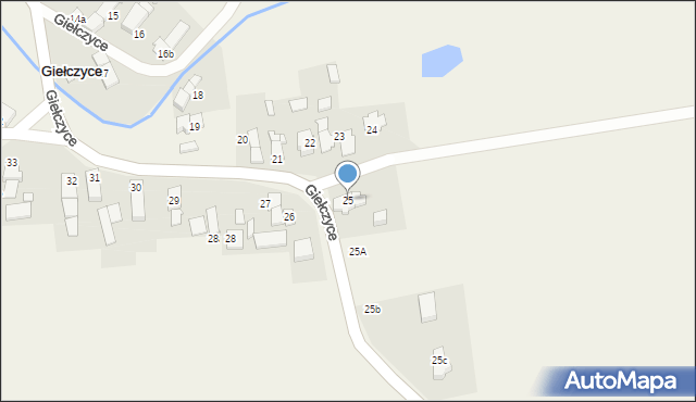 Giełczyce, Giełczyce, 25, mapa Giełczyce