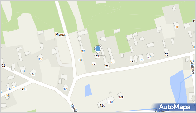 Giełzów, Giełzów, 71, mapa Giełzów