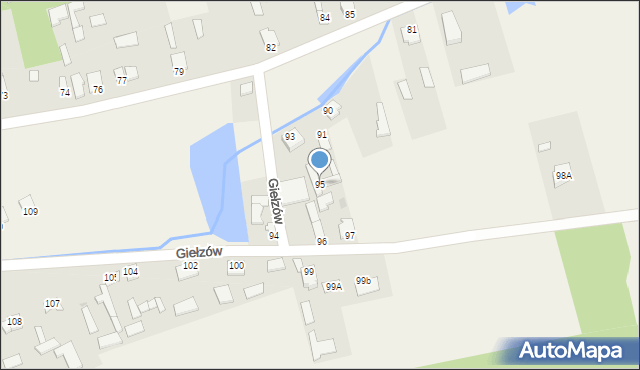 Giełzów, Giełzów, 95, mapa Giełzów