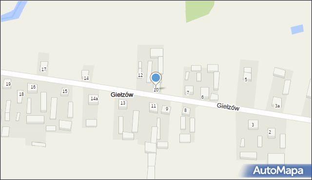 Giełzów, Giełzów, 10, mapa Giełzów
