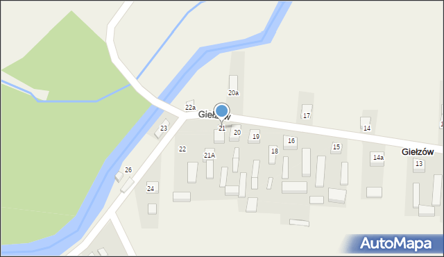Giełzów, Giełzów, 21, mapa Giełzów