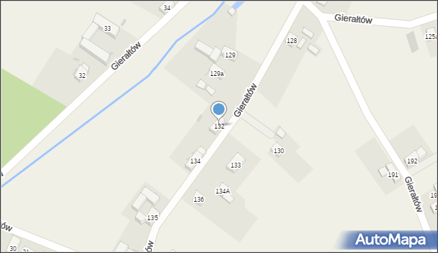 Gierałtów, Gierałtów, 132, mapa Gierałtów