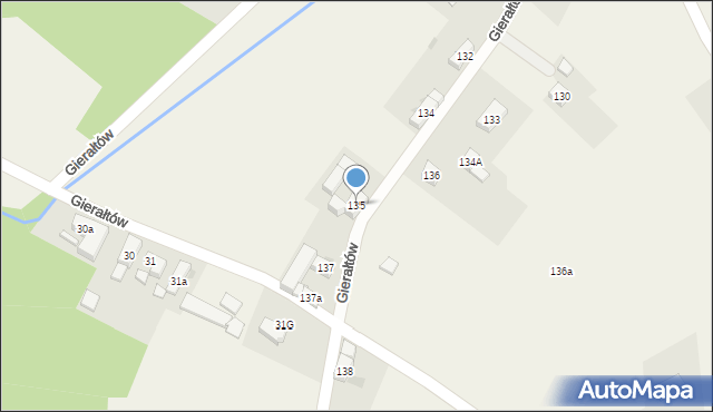 Gierałtów, Gierałtów, 135, mapa Gierałtów