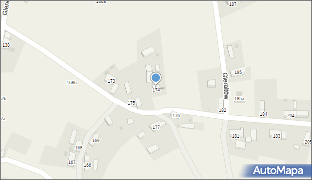 Gierałtów, Gierałtów, 174, mapa Gierałtów