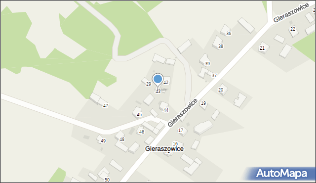 Gieraszowice, Gieraszowice, 43, mapa Gieraszowice